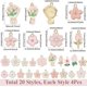 thumbnail image 2 of 1 caja de 80 piezas de 20 estilos de dijes de flores rosas, dijes florales de aleación esmaltada a granel, dijes de flores lindas de primavera coloridas, 2 of 6