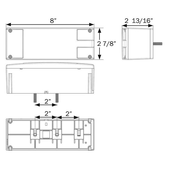 Optronics STL16RB - STL16/17 Series Red Rectangular Stud Mount LED Tail Lights