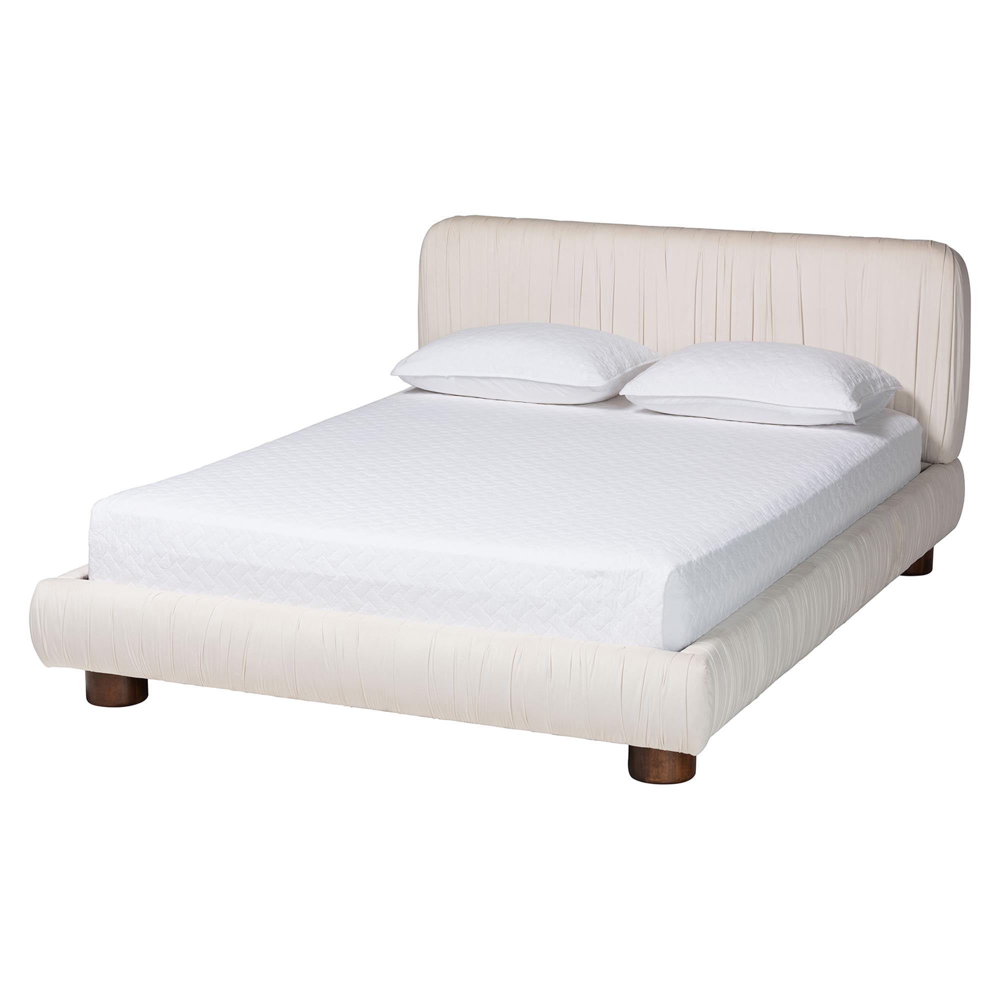Baxton Studio Emsley Modern Luxe Platform Bed, Queen, Walnut Brown