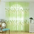 thumbnail image 2 of Cortina Deco JShteea Panel de gasa de ventana tul transparente verde, 2 of 9