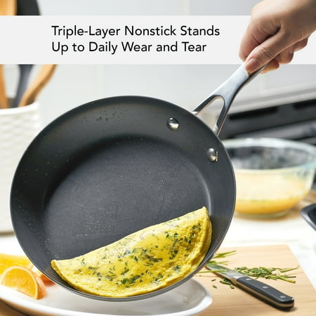 KitchenAid 3-Ply Base Stainless Steel Nonstick Frying Pan, 9.5-Inch, Brushed Stainless Steel - Brushed Stainless Steel