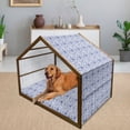 thumbnail image 2 of Watercolor Pet House, Vibrant Blue Flowers Pattern Feminine Floral Spring Ornaments, Outdoor & Indoor Portable Dog Kennel with Pillow and Cover, 5 Sizes, Violet Blue White, by Ambesonne, 2 of 4
