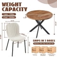 thumbnail image 2 of NORDICANA 37 Inch Round Dining Table Set for 4, Modern Small Circle Kitchen Coffee Set for Apartment Living Room Office, Save Space(Brown Wooden Table + 4 White Boucle Chairs), 2 of 9