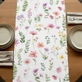 thumbnail image 5 of Table Runners 72 Inches Long Dress Scarves, Pink Spring Floral Farmhouse Kitchen Table Runner, Coffee Tablerunners, Flowers Elegant Pastoral Leaves 18x72 Inch, 5 of 9