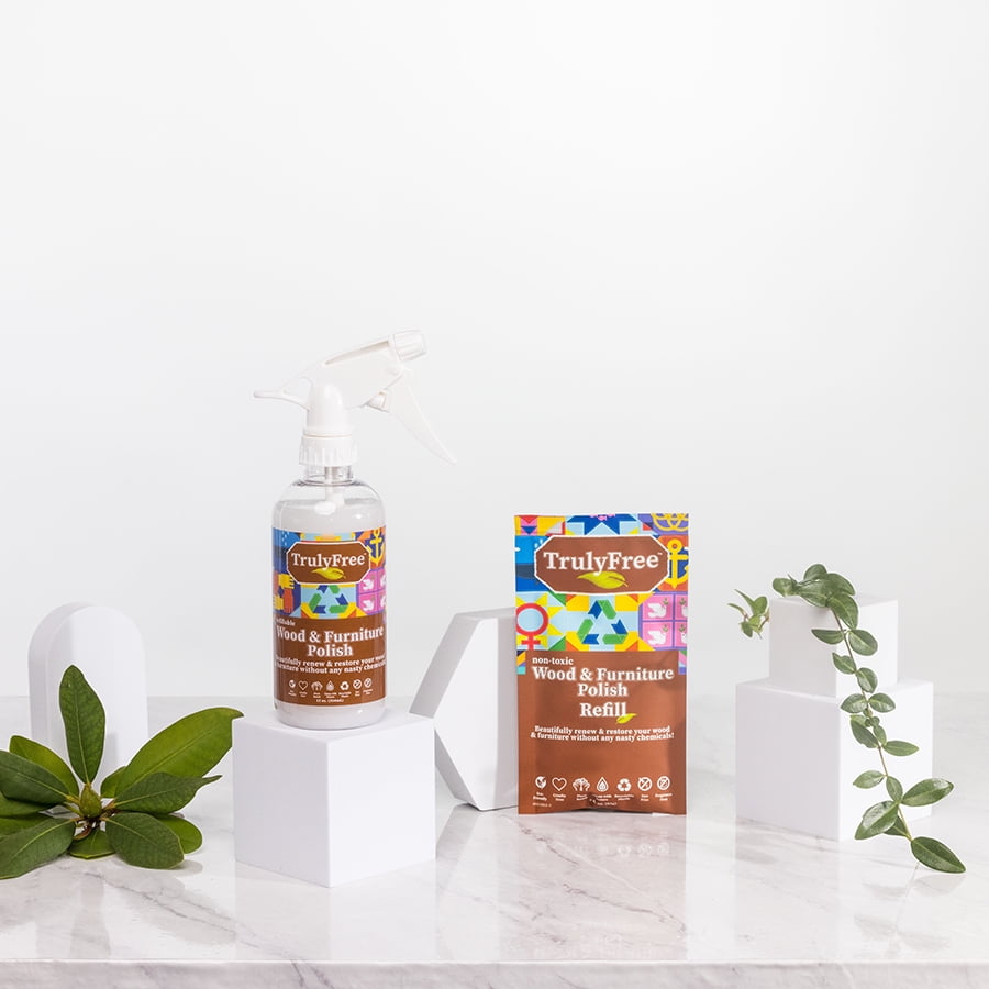 Truly Free Refillable NonToxic Wood & Furniture Polish (1Pack