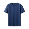 thumbnail image 2 of iixpin Mens Workout Running Athletic Short Sleeve T-shirt Swimming Shirt Quick Dry Basic Casual Tops Dark Blue 5XL, 2 of 3