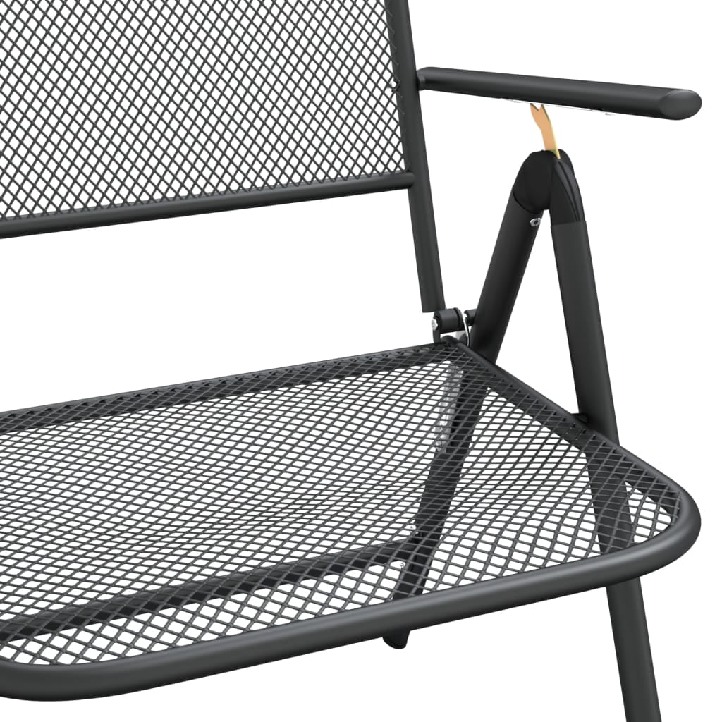 vidaXL Outdoor Seating Adult Modern Iron Indoor Patio Waterproof Folding & Stacking Chairs, Multicolor (Set of 2)