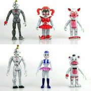 6PCS FNAF Light 5Inch Five Nights Freddys Action Figures Collection Edition Toys Kid Gift