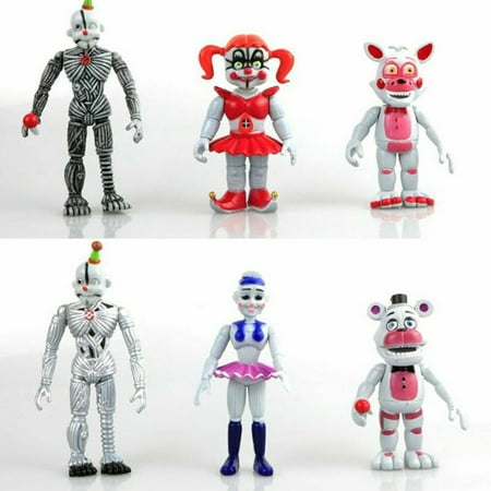 6PCS FNAF Light 5Inch Five Nights Freddys Action Figures Collection Edition Toys Kid Gift