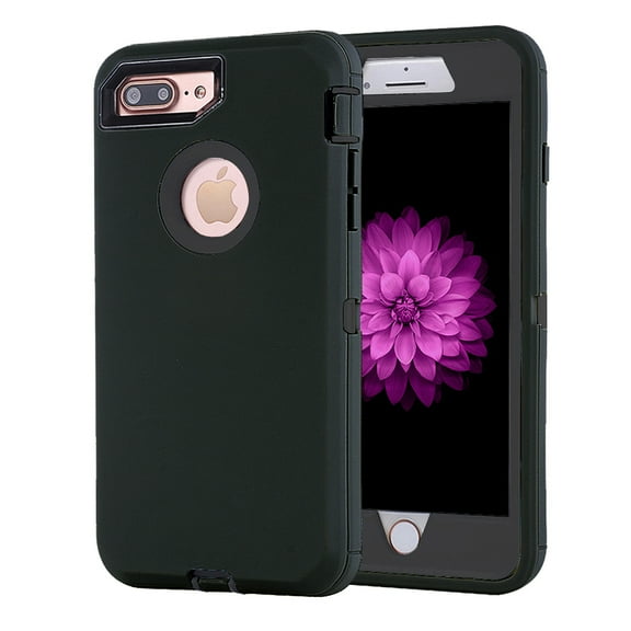 Kuteck Heavy Duty Defender Armor Hybrid Cell Phone Case for Apple iPhone 6/6S/7/8, Black