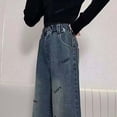 thumbnail image 6 of MEZZALL Kids Jeans Straight Leg Pants Girls Soft Comfortable Stretch Denim Trousers Casual Loose Fit Flared Bootcut For Youth Daily Wear Classic Toddler Cartoon Clothing, 6 of 8