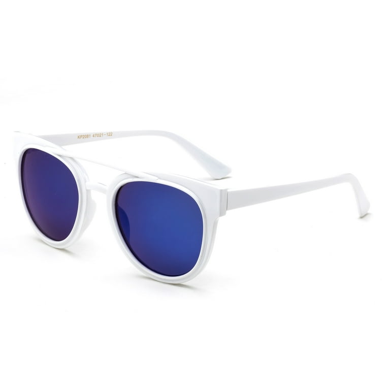 Newbee Fashion Kids Teens Juniors Plastic Fashion Sunglasses for Girls Boys Flash Mirror Lens Stylish Popular Aviator Shape Kids Fashion