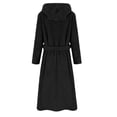 thumbnail image 6 of Girls Fleece Robe with Pockets Bear Ear Hooded Flannel Bathrobe Kids Belted Soft Plush Fuzzy Pajamas Sleepwear (11 Years, Black), 6 of 7