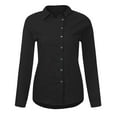thumbnail image 6 of Yuzhih Cotton Linen Button down Shirts for Women Long Sleeve Collared Work Blouse Loose Casual Tunic Tops, 6 of 6