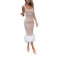 thumbnail image 1 of TRKIYQC Vestido de Noche para Mujer Sin Mangas Lentejuelas Adornos Esponjosos Cuello Cuadrado Vestido Ajustado, Trajes de Fiesta Largos de Corte Bajo para Damas TRKIYQC moderno, 1 of 6