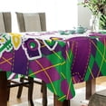 thumbnail image 3 of SKYSONIC Mardi Gras Tablecloth Waterproof Washable Polyester Square Table Cover Durable Tablecloth for Kitchen Dining Table Party Decor (60 X 60 Inch), 3 of 7