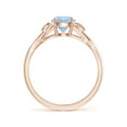 thumbnail image 2 of Angara Natural 0.72 Ct. Aquamarine Solitaire Ring in 14K Rose Gold for Women (Ring Size: 3.5), 2 of 10