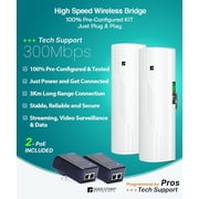 Wireless Bridge Point to Point Outdoor WiFi, Wireless Network Expansion Kit, Long Range High Speed 5G | 2 Units Bridge Kit Complete Pre-Configured - P2P 450(2Pack)