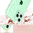 thumbnail image 3 of for iPhone 15 Pro Max Case, Clear Sparkly Case with 3D Diamond Pattern for Women Girls, Cute Glitter Bling Soft TPU Bumper Shockproof Phone Case for iPhone 15 Pro Max 6.7 inch - Green, 3 of 17