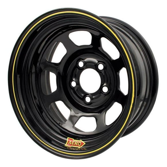 Aero Racing Wheels 50-104550 50 Series Rolled Wheel - Black - 15 x 10 in. - 5 x 4.5 in. Bolt Circle - 5 in. Back Spacing - 25 lbs
