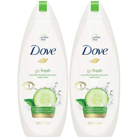 Body Wash 12 Ounce Go Fresh Cucumber & Green Tea (354ml) (2 Pack)