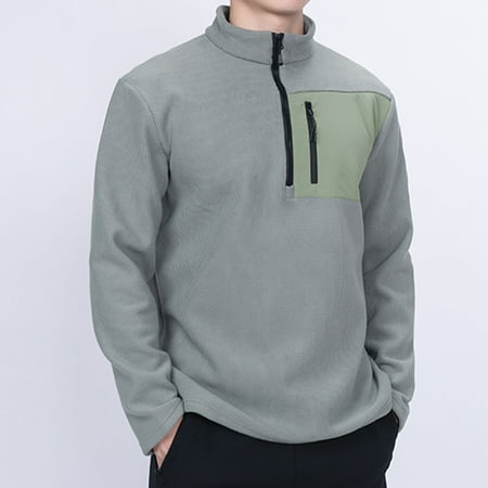 Aloohaidyvio Mens Zip Pullover UPF 50+ Sun Protection Long Sleeve Hiking Fishing Outdoors Performance T-Shirt