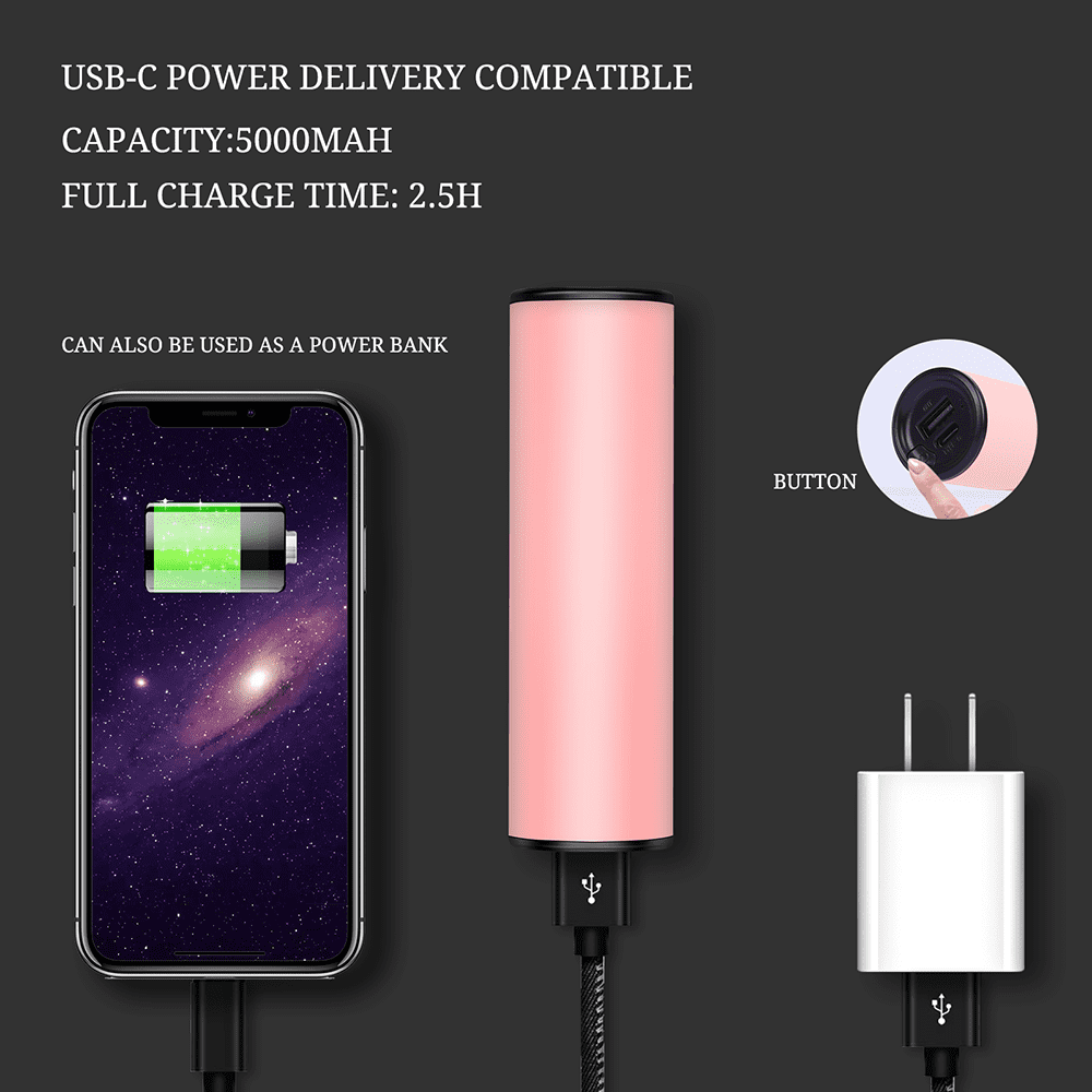 SkyGenius Electric Hand Warmer USB Rechargeable Pocket Warmer Power Bank, Pink