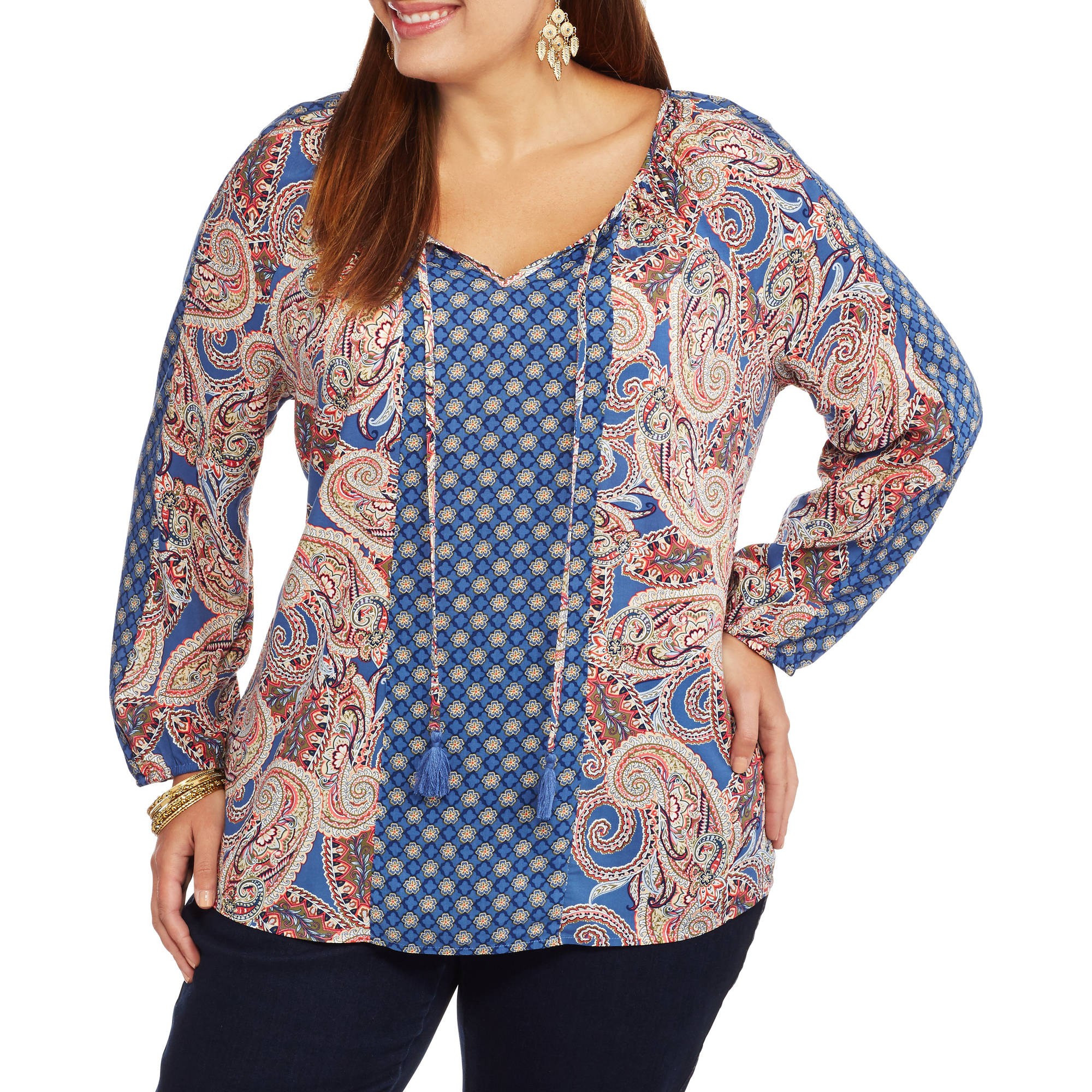 faded glory peasant blouses for women walmart