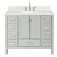 thumbnail image 2 of Ariel Cambridge 42 Inch Single Oval Sink Bathroom Vanity With Carrara White Quartz Countertop 1.5 Edge In Grey, 2 of 10