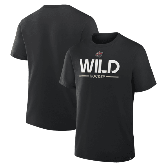 Men's Fanatics Black Minnesota Wild Authentic Pro Primary T-Shirt