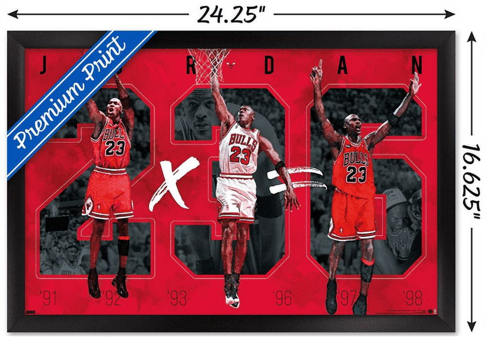 Michael Jordan - Six Wall Poster, 14.725" x 22.375", Framed