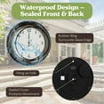 thumbnail image 2 of Pure Garden 18in Waterproof Indoor Outdoor Clock Thermometer Combo, Bronze, 2 of 9