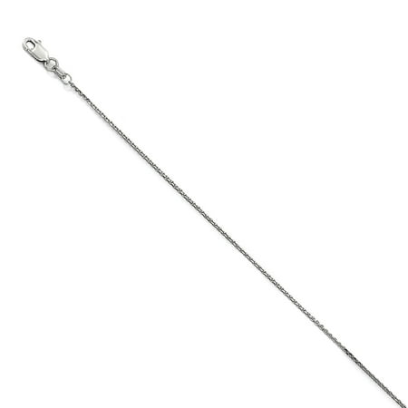 - 1.15mm 18k White Gold Diamond Cut Cable Chain Necklace