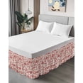 thumbnail image 4 of Red Spring Floral Wrap Around Bed Skirts for King Bed 16" Drop, Bed Skirt with Adjustable Elastic Belt Dust Ruffle Bed Valance for Bedroom Hotel Luxury Summer Botanical Farmhouse Bed Frame Cover, 4 of 7