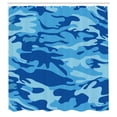 thumbnail image 2 of Ambesonne Camouflage Shower Curtain, Aquatic Abstract, 69"Wx84"L, Pale Blue Navy Blue, 2 of 4