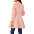 thumbnail image 3 of Women's Single Breasted Coat A Line Mid-Long Peacoats Outerwear Winter Coats XS Pink, 3 of 6