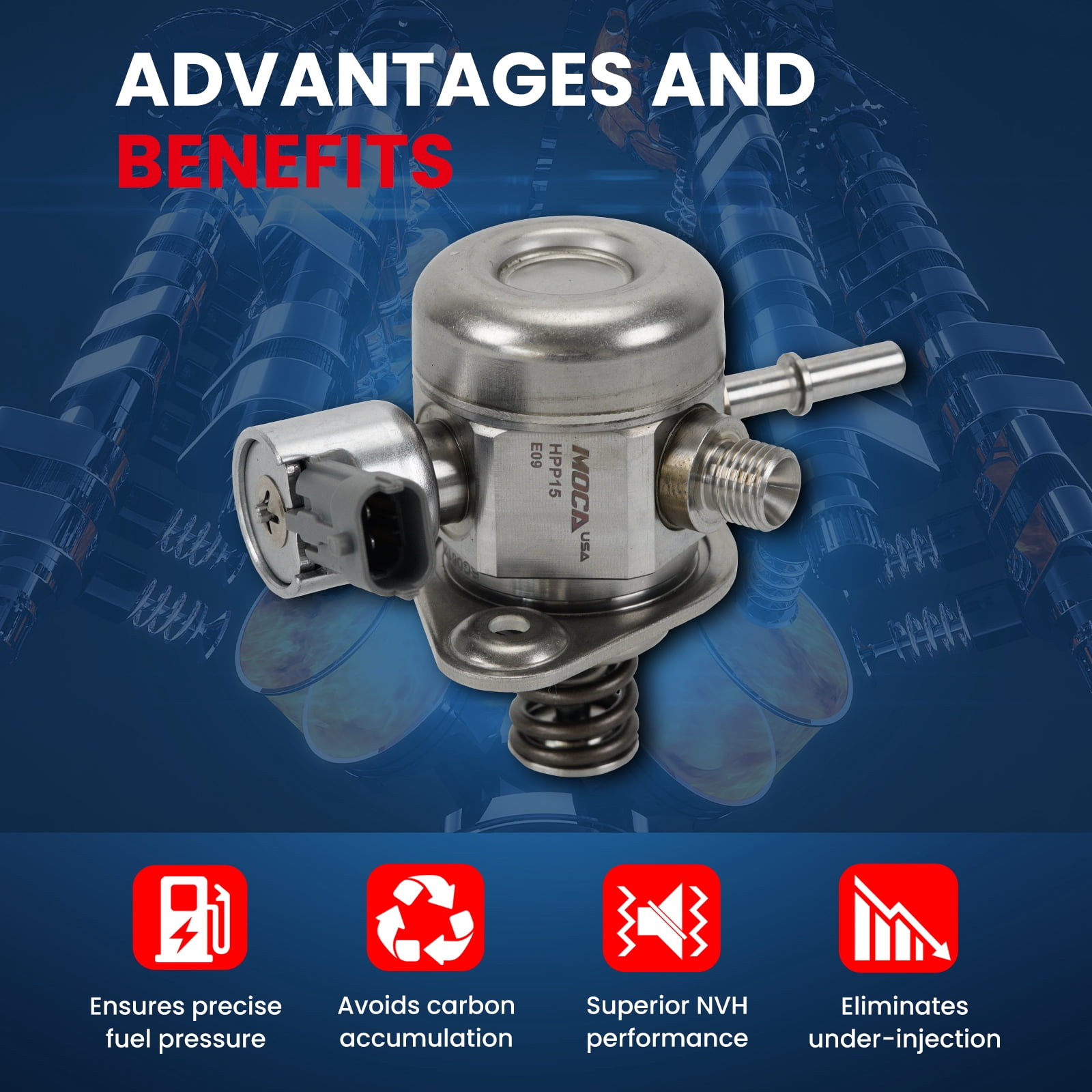 MOCA AUTOPARTS High Pressure Fuel Pump Fit for 2012-2013 Hyundai Accent Veloster 1.6L To 04/18/2013 & 2011-2012 Kia Soul 1.6L To 05/14/2012