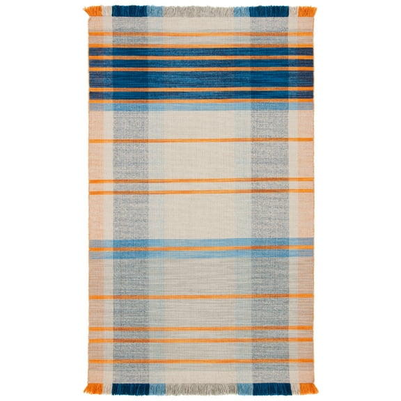 SAFAVIEH Striped Kilim STK701B Handwoven Beige /Blue Rug