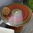 thumbnail image 4 of Natural Geo Rosewood Round Wooden 24" Accent Table - Red, 4 of 7