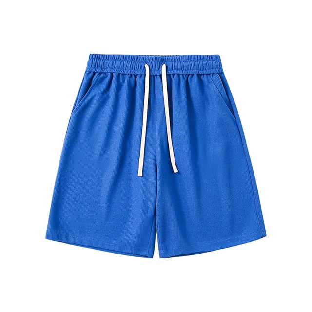 Men Solid Color Casual Fashion Loose Elastic Waist Pockets Exercise Shorts Pants
