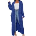 thumbnail image 1 of Chaqueta LIVECLOTH azul real tejida hasta el tobillo para mujer, 1 of 3