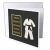 3dRose Karate Karategi Uniform Black Belt Honor Respect Courage Train Discipline, Greeting Cards, 6 x 6 inches, set of 12