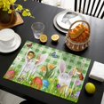 thumbnail image 4 of Easter Day Placemats Set of 4 - Happy Easter Cute Rabbit Eggs Spring Flower Place Mat for Dining Table Washable Cotton Linen Table Mats, 12 x 18 Inch, 4 of 6