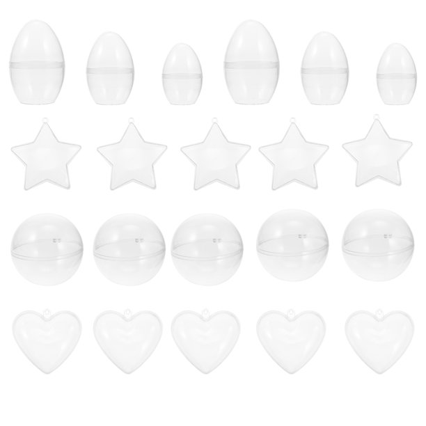 21Pcs Fillable Ornaments Fillable Plastic Balls Transparent Hanging