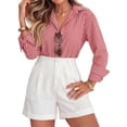 thumbnail image 3 of Fantaslook Striped Button Down Shirts for Women Classic Long Sleeve Collared Office Work Blouses Tops, 3 of 12