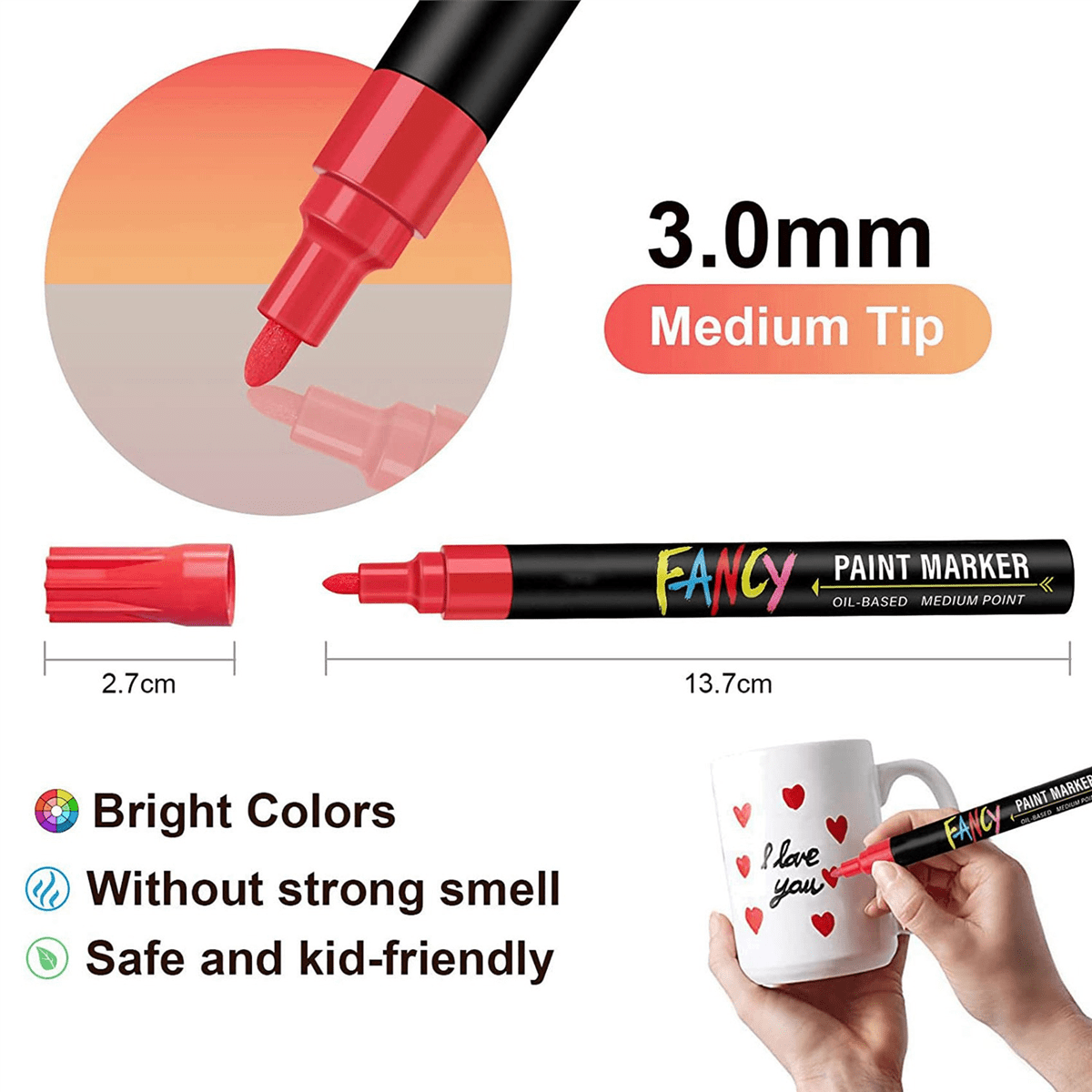 2X Paint Pens Paint Markers, 20 Colors Oil-Based Waterproof Paint Marker Pen Set, Never Fade Quick Dry and Permanent