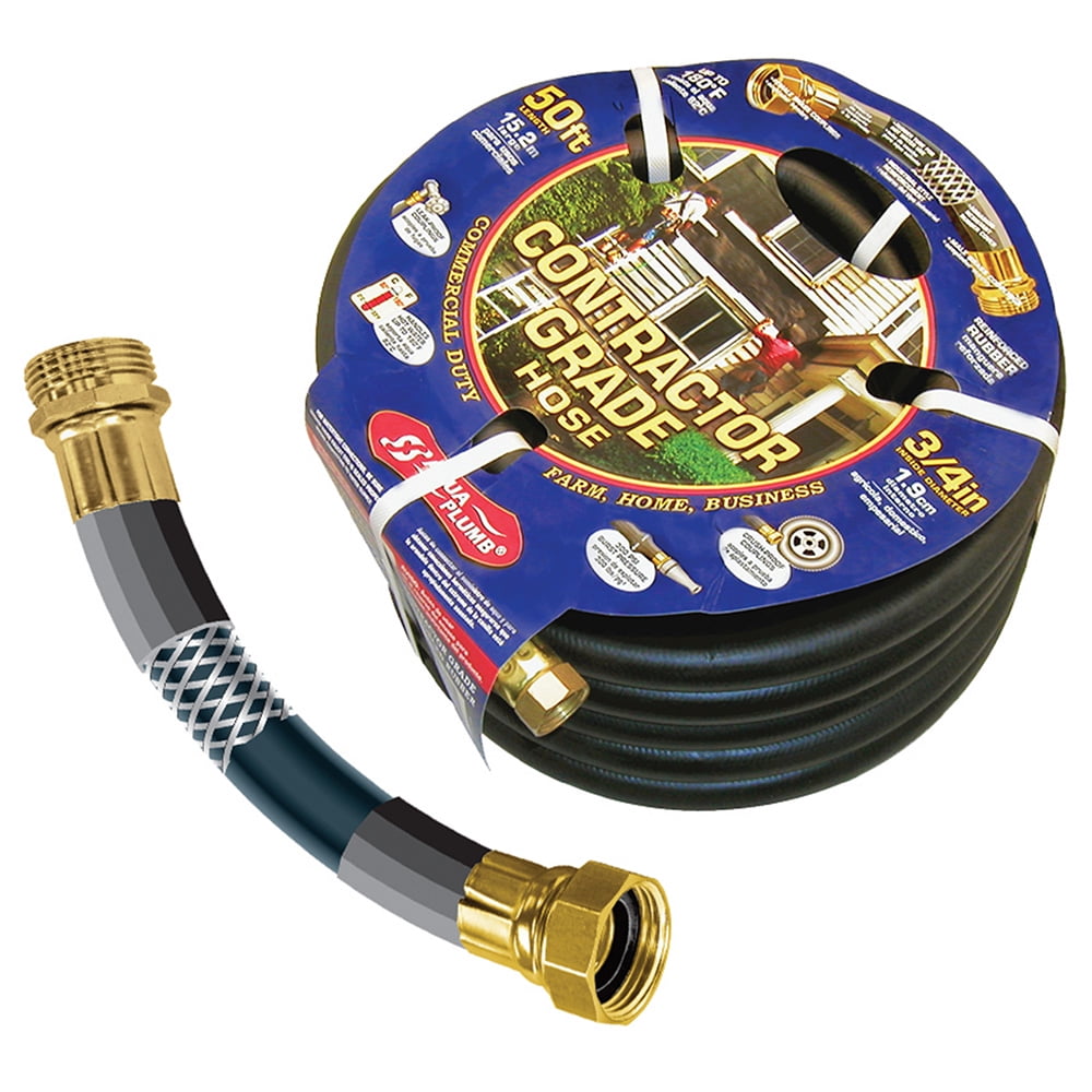 3/4" x 50' Rubber Garden Hose,PartNo G04026 JonesStephens - Walmart.com