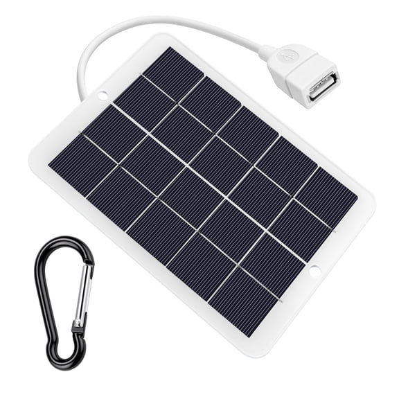 6W 5V USB Solar Panel Charger, Solar Panel Weather-Resistant Solar Charger for Cell Phone, Camera Charging, Camping, Hiking, Outdoor Travel