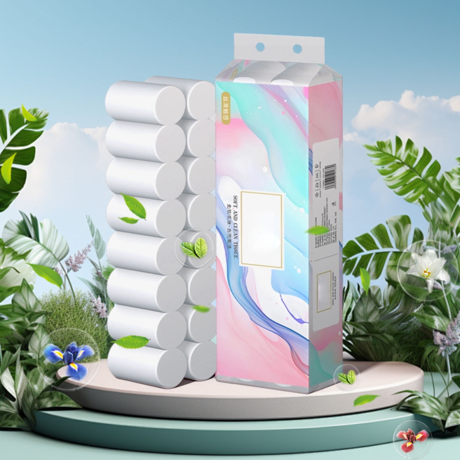 4 Packs 16 Rolls 4 Ply Toilet Paper Bulk Soft Strong Bath Tissue for Home Office Commercial Use Eco Friendly 100% Wood Pulp Affordable