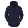 thumbnail image 5 of INSPIRE CHIC Men's Plush Lined Pullover Hoodie Sweatshirts with Pocket M Navy, 5 of 6